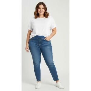 Forever 21 + High Waist Skinny Stretchy Pull On Back Zip Jeans